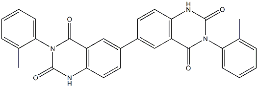 3,3'-Bis(2-methylphenyl)[6,6'-biquinazoline]-2,2',4,4'(1H,1'H,3H,3'H)-tetrone Struktur