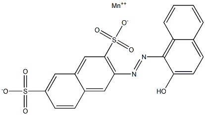 2-[(2-Hydroxy-1-naphtyl)azo]-3,6-naphthalenedisulfonic acid manganese(II) salt Struktur