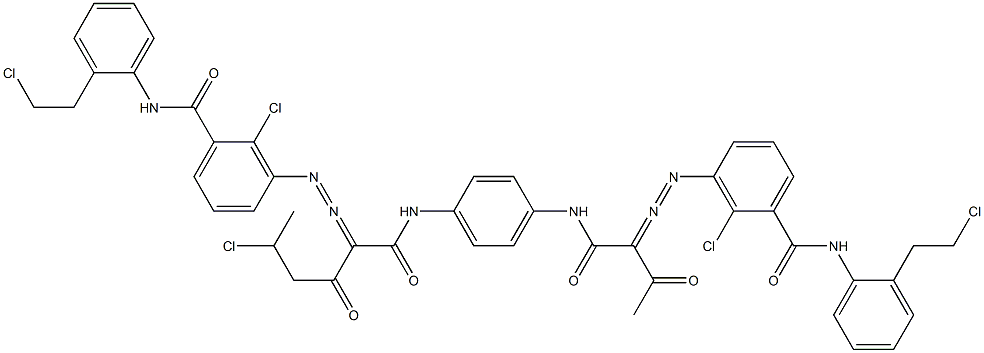 3,3'-[2-(1-Chloroethyl)-1,4-phenylenebis[iminocarbonyl(acetylmethylene)azo]]bis[N-[2-(2-chloroethyl)phenyl]-2-chlorobenzamide] Struktur