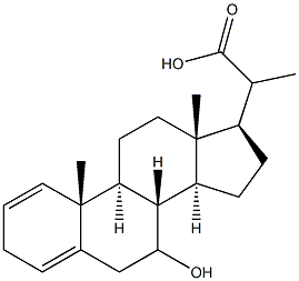 7-Hydroxypregna-1,4-diene-20-carboxylic acid Struktur