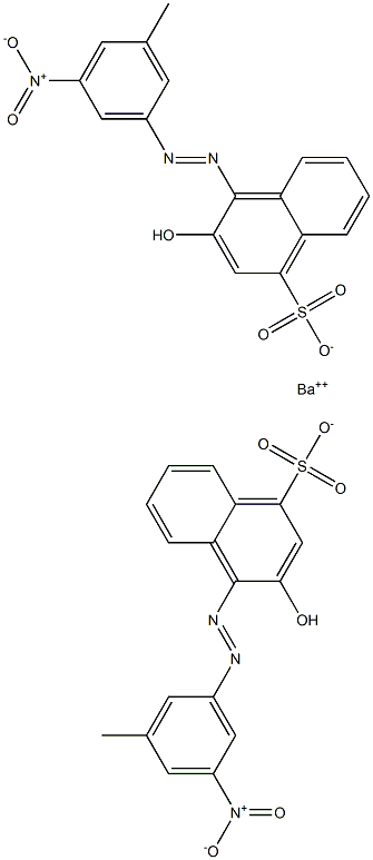 Bis[1-[(3-methyl-5-nitrophenyl)azo]-2-hydroxy-4-naphthalenesulfonic acid]barium salt Struktur