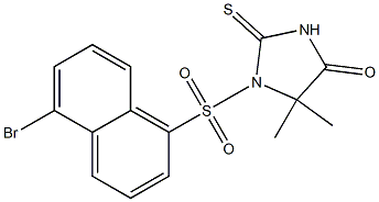 5,5-Dimethyl-2-thioxo-1-[(5-bromo-1-naphtyl)sulfonyl]imidazolidin-4-one Struktur