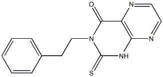 1,2-Dihydro-3-(2-phenylethyl)-2-thioxopteridin-4(3H)-one Struktur