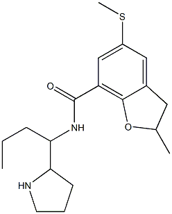 2,3-Dihydro-2-methyl-5-(methylthio)-N-[1-propyl-2-pyrrolidinylmethyl]benzofuran-7-carboxamide Struktur