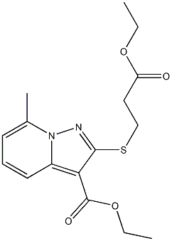 2-[[2-(Ethoxycarbonyl)ethyl]thio]-7-methylpyrazolo[1,5-a]pyridine-3-carboxylic acid ethyl ester Struktur