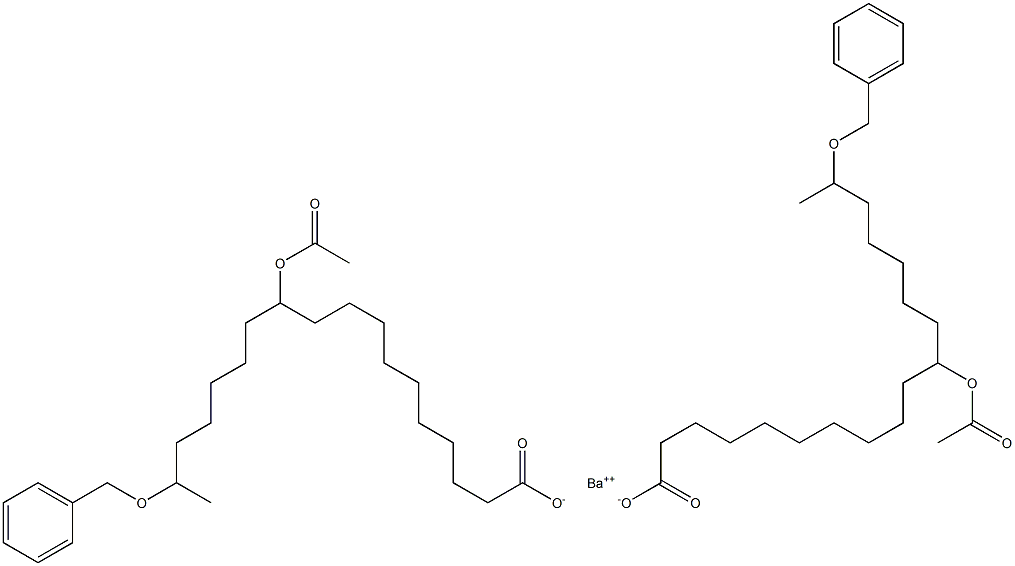 Bis(17-benzyloxy-11-acetyloxystearic acid)barium salt Struktur