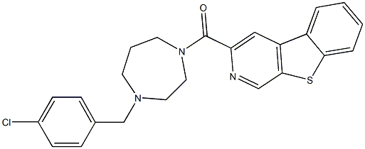 3-[4-(4-Chlorobenzyl)-1,4-diazacycloheptan-1-ylcarbonyl][1]benzothieno[2,3-c]pyridine Struktur