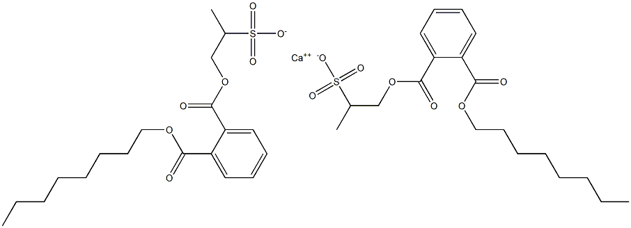 Bis[1-[(2-octyloxycarbonylphenyl)carbonyloxy]propane-2-sulfonic acid]calcium salt Struktur