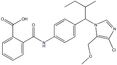 2-[4-(2-Butyl-4-chloro-5-methoxymethyl-1H-imidazol-1-ylmethyl)phenylaminocarbonyl]benzoic acid Struktur