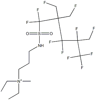 N,N-Diethyl-3-[[[2,2,4-tris(fluoromethyl)-1,1,3,3,4,5,5,5-octafluoropentyl]sulfonyl]amino]-N-methyl-1-propanaminium Struktur