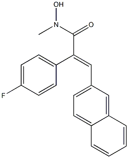 (E)-3-(2-Naphthalenyl)-2-(4-fluorophenyl)-N-methyl-2-propenehydroxamic acid Struktur