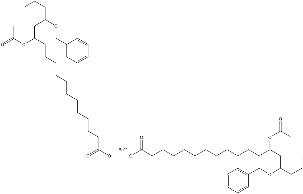 Bis(15-benzyloxy-13-acetyloxystearic acid)barium salt Struktur