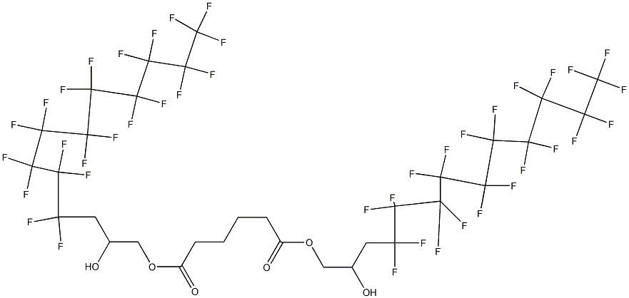 Adipic acid bis(4,4,5,5,6,6,7,7,8,8,9,9,10,10,11,11,12,12,13,13,13-henicosafluoro-2-hydroxytridecyl) ester Struktur