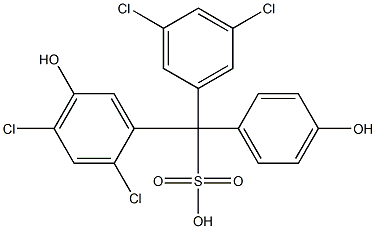 (3,5-Dichlorophenyl)(2,4-dichloro-5-hydroxyphenyl)(4-hydroxyphenyl)methanesulfonic acid Struktur