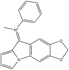 6,7-(Methylenebisoxy)-N-methyl-N-phenyl-9H-pyrrolo[1,2-a]indol-9-iminium Struktur