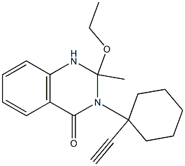 2,3-Dihydro-2-ethoxy-2-methyl-3-(1-ethynylcyclohexyl)quinazolin-4(1H)-one Struktur