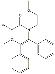 N-(1,2-Diphenyl-2-methoxyvinyl)-N-(2-methoxyethyl)-2-chloroacetamide Struktur