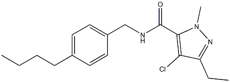 N-(4-Butylbenzyl)-1-methyl-3-ethyl-4-chloro-1H-pyrazole-5-carboxamide Struktur