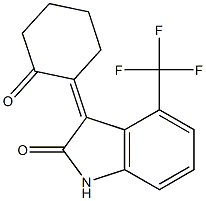 4-Trifluoromethyl-2,3-dihydro-3-(2-oxocyclohexylidene)-1H-indol-2-one Struktur