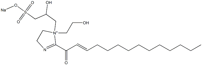 1-(2-Hydroxyethyl)-1-[2-hydroxy-3-(sodiooxysulfonyl)propyl]-2-(2-tetradecenoyl)-2-imidazoline-1-ium Struktur