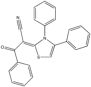 2-Benzoyl-2-[(3,4-diphenyl-2,3-dihydrothiazol)-2-ylidene]acetonitrile Struktur