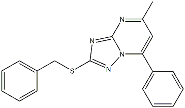 2-Benzylthio-5-methyl-7-phenyl[1,2,4]triazolo[1,5-a]pyrimidine Struktur