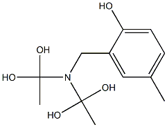 2-[Bis(1,1-dihydroxyethyl)aminomethyl]-4-methylphenol Struktur