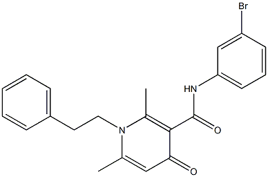 N-(3-Bromophenyl)-1-phenethyl-2,6-dimethyl-4-oxo-1,4-dihydro-3-pyridinecarboxamide Struktur