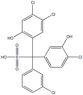 (3-Chlorophenyl)(4-chloro-3-hydroxyphenyl)(3,4-dichloro-6-hydroxyphenyl)methanesulfonic acid Struktur