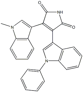 3-(1-Phenyl-1H-indol-3-yl)-4-(1-methyl-1H-indol-3-yl)-1H-pyrrole-2,5-dione Struktur