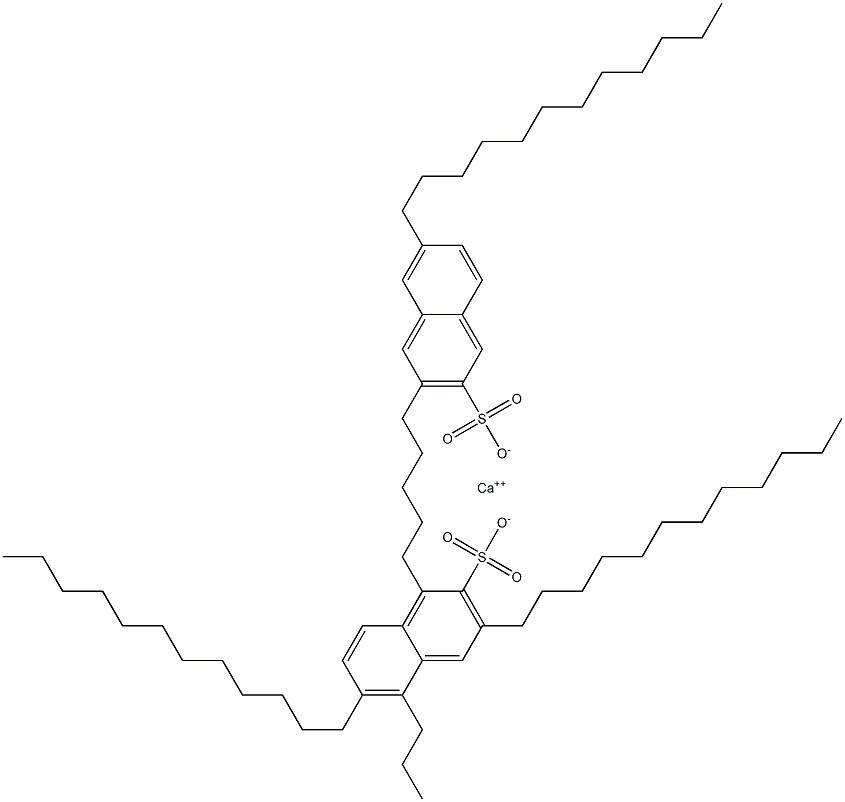 Bis(3,6-didodecyl-2-naphthalenesulfonic acid)calcium salt Struktur