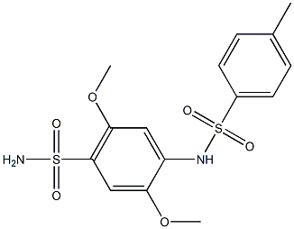 4-Methyl-N-(2,5-dimethoxy-4-sulfamoylphenyl)benzenesulfonamide Struktur