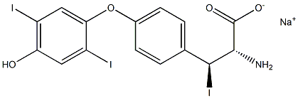 (2S,3S)-2-Amino-3-[4-(4-hydroxy-2,5-diiodophenoxy)phenyl]-3-iodopropanoic acid sodium salt Struktur