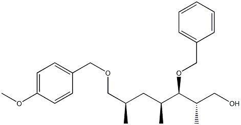 (2S,3R,4S,6R)-3-(Benzyloxy)-7-[(p-methoxybenzyl)oxy]-2,4,6-trimethyl-1-heptanol Struktur