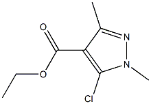 2,5-Dimethyl-3-chloro-2H-pyrazole-4-carboxylic acid ethyl ester Struktur