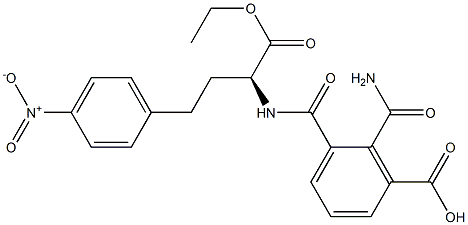 (-)-N-[(S)-1-(Ethoxycarbonyl)-3-(p-nitrophenyl)propyl]phthalamidic acid Struktur