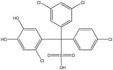 (4-Chlorophenyl)(3,5-dichlorophenyl)(6-chloro-3,4-dihydroxyphenyl)methanesulfonic acid Struktur