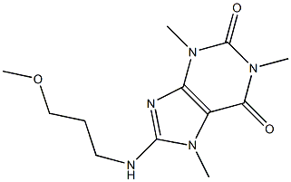 3,7-Dihydro-8-[(3-methoxypropyl)amino]-1,3,7-trimethyl-1H-purine-2,6-dione Struktur