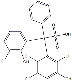 (3-Chloro-2-hydroxyphenyl)(2,3,6-trichloro-5-hydroxyphenyl)phenylmethanesulfonic acid Struktur