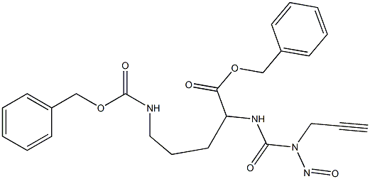 1-(2-Propynyl)-1-nitroso-3-[4-[[(benzyloxy)carbonyl]amino]-1-[(benzyloxy)carbonyl]butyl]urea Struktur