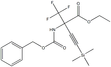 2-(Benzyloxycarbonylamino)-2-trifluoromethyl-4-trimethylsilyl-3-butynoic acid ethyl ester Struktur