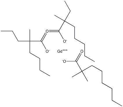 Gadolinium 2,2-dimethyloctanoate 2-ethyl-2-methylheptanoate 2-methyl-2-propylhexanoate Struktur