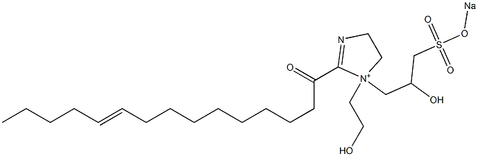 1-(2-Hydroxyethyl)-1-[2-hydroxy-3-(sodiooxysulfonyl)propyl]-2-(10-pentadecenoyl)-2-imidazoline-1-ium Struktur