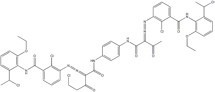 3,3'-[2-(Chloromethyl)-1,4-phenylenebis[iminocarbonyl(acetylmethylene)azo]]bis[N-[2-(1-chloroethyl)-6-ethoxyphenyl]-2-chlorobenzamide] Struktur