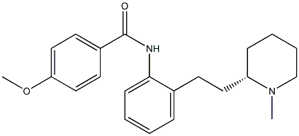 4-Methoxy-N-[2-[2-[(2S)-1-methyl-2-piperidinyl]ethyl]phenyl]benzamide Struktur