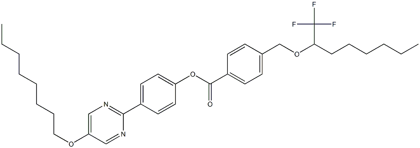 4-[[1-(Trifluoromethyl)heptyl]oxymethyl]benzoic acid 4-[5-(octyloxy)pyrimidin-2-yl]phenyl ester Struktur