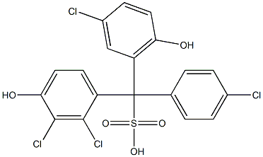 (4-Chlorophenyl)(3-chloro-6-hydroxyphenyl)(2,3-dichloro-4-hydroxyphenyl)methanesulfonic acid Struktur