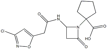 1-[2-Oxo-4-[2-(3-chloroisoxazol-5-yl)acetylamino]azetidin-1-yl]cyclopentane-1-carboxylic acid Struktur