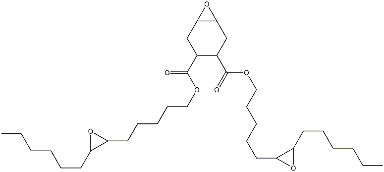 7-Oxabicyclo[4.1.0]heptane-3,4-dicarboxylic acid bis(6,7-epoxytridecan-1-yl) ester Struktur