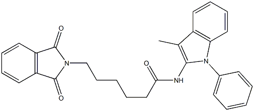 N-(1-Phenyl-3-methyl-1H-indol-2-yl)-6-(1,3-dioxoisoindolin-2-yl)hexanamide Struktur